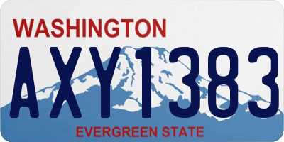 WA license plate AXY1383
