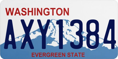 WA license plate AXY1384
