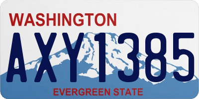 WA license plate AXY1385