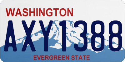 WA license plate AXY1388