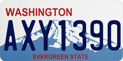 WA license plate AXY1390