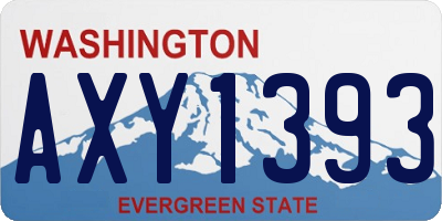 WA license plate AXY1393