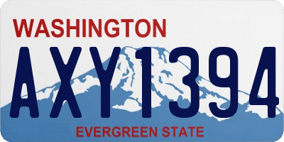 WA license plate AXY1394