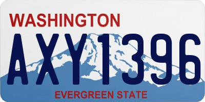 WA license plate AXY1396