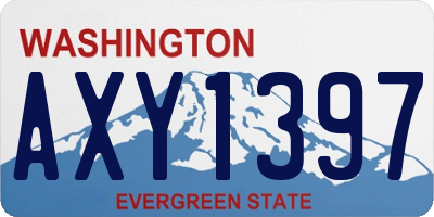 WA license plate AXY1397