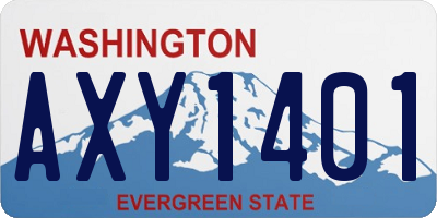 WA license plate AXY1401