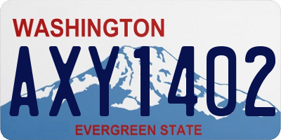 WA license plate AXY1402