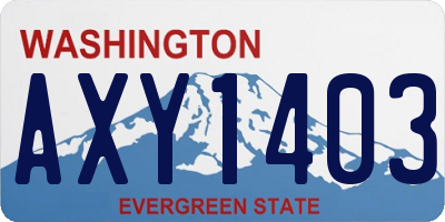 WA license plate AXY1403