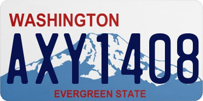 WA license plate AXY1408