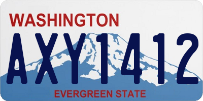 WA license plate AXY1412