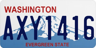 WA license plate AXY1416