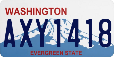 WA license plate AXY1418