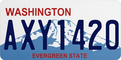 WA license plate AXY1420