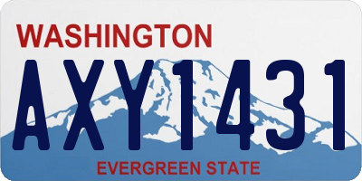 WA license plate AXY1431
