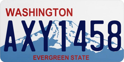 WA license plate AXY1458