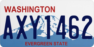 WA license plate AXY1462