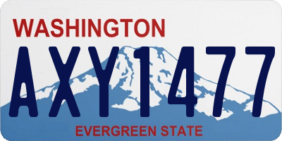 WA license plate AXY1477