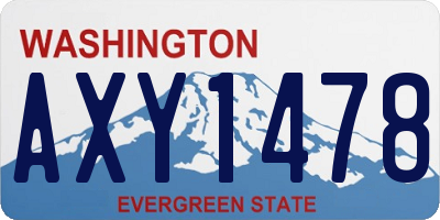 WA license plate AXY1478