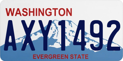 WA license plate AXY1492