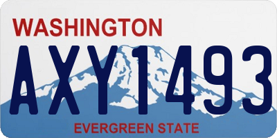 WA license plate AXY1493