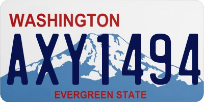 WA license plate AXY1494