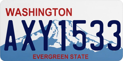 WA license plate AXY1533