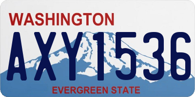 WA license plate AXY1536