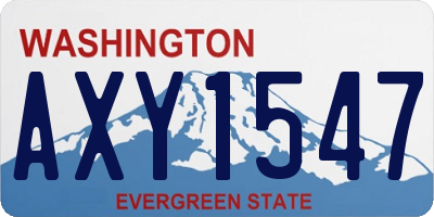 WA license plate AXY1547
