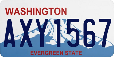 WA license plate AXY1567