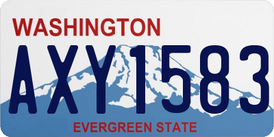 WA license plate AXY1583