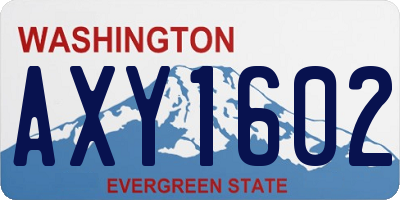 WA license plate AXY1602