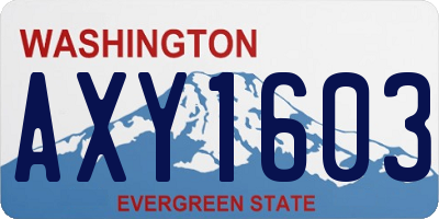 WA license plate AXY1603