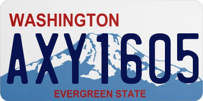 WA license plate AXY1605