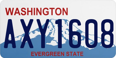 WA license plate AXY1608