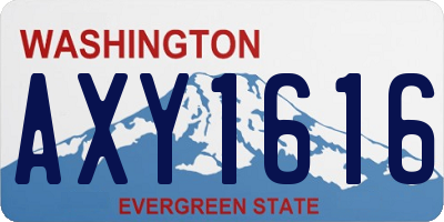 WA license plate AXY1616