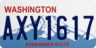 WA license plate AXY1617