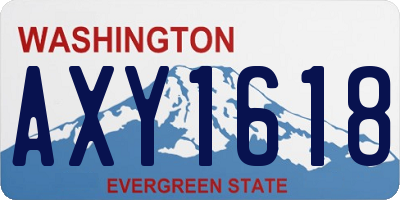 WA license plate AXY1618