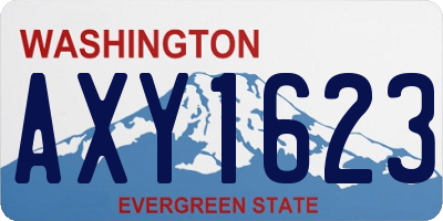 WA license plate AXY1623