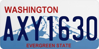 WA license plate AXY1630