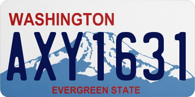 WA license plate AXY1631