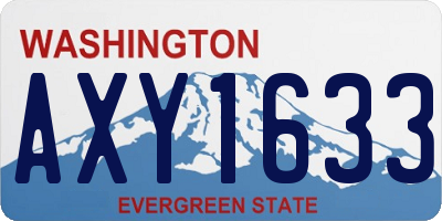 WA license plate AXY1633
