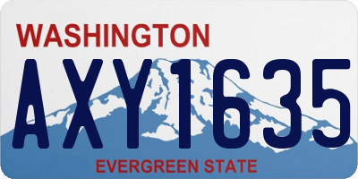 WA license plate AXY1635