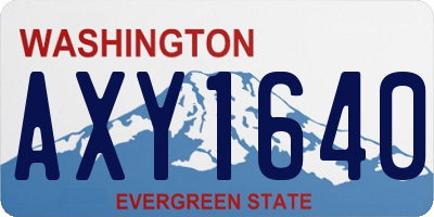 WA license plate AXY1640