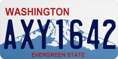 WA license plate AXY1642