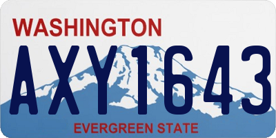WA license plate AXY1643