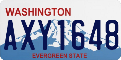 WA license plate AXY1648