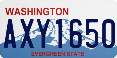 WA license plate AXY1650