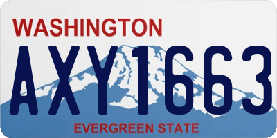WA license plate AXY1663