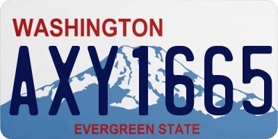 WA license plate AXY1665