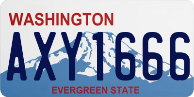 WA license plate AXY1666